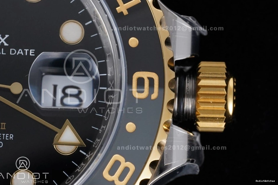 II CHS SH3285 GRNR Super 881 YG WeatherProof Clone New ARF GMT-Master Best (Gain 1:1 Dial Weight) Bracelet Edition Black SS 126713 on 0728